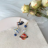 Astronaut and Space Earrings - Spaceman Earrings - Planet Earrings - Astrology Gift